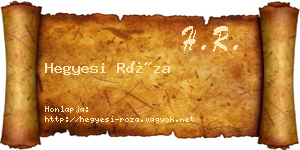 Hegyesi Róza névjegykártya
